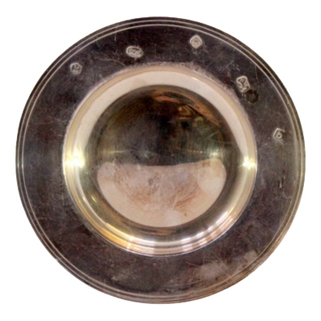 Plain Silver Catchall with Double Edge Frieze For Sale