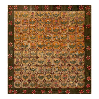 Antique American Hooked Rug For Sale