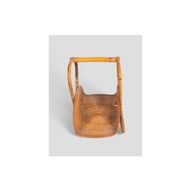 Vintage Rattan Magazine Rack, 1960s For Sale - Image 4 of 8