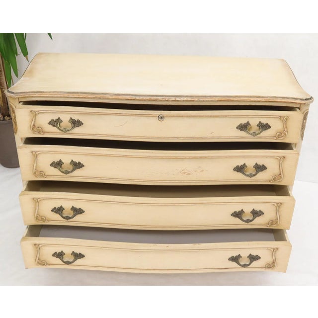 Shabby Chic Gold Decorated Off White Painted French Provincial Dresser For Sale - Image 11 of 13
