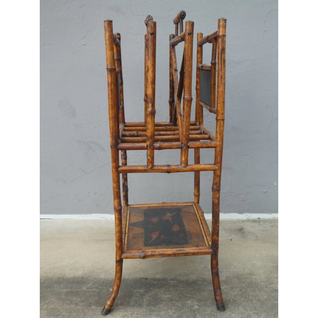 Wood Late 19th Century Victorian Japanned Bamboo Magazine Rack For Sale - Image 7 of 9