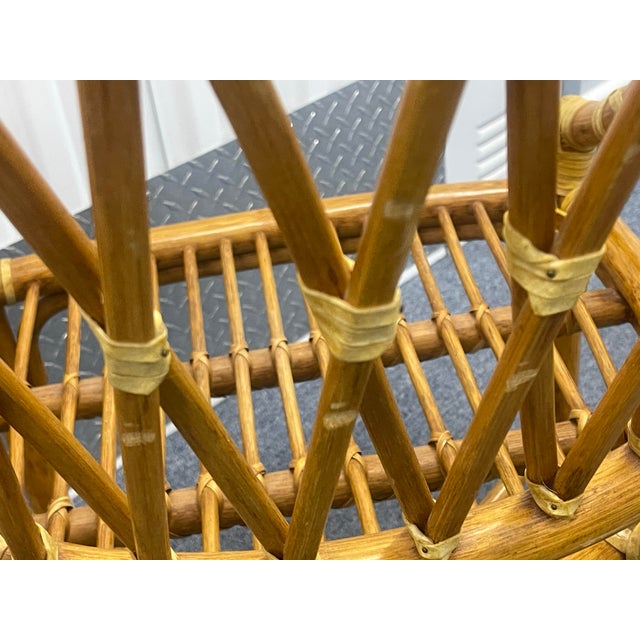 Vintage McGuire Rattan Barrel Chairs on Casters – Set of 4 For Sale - Image 10 of 12