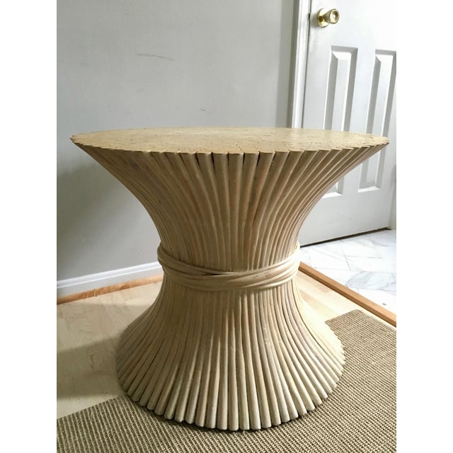 Vintage McGuire Style Sheaf of Wheat Glass Side Table Chairish