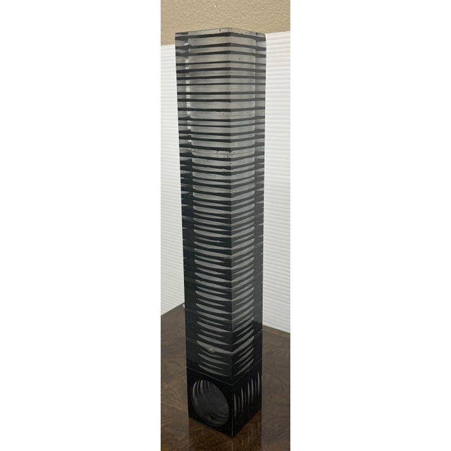 Black Towering Downtown Vase, Signed 2004 For Sale - Image 8 of 11