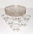 A beautiful complete service for six mid-century sip and serve hospitality snack set manufactured by the Federal Glass...
