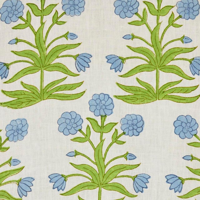 Contemporary SAMPLE - Schumacher x Molly Mahon Mughal Fabric In Sky Pistachio For Sale - Image 3 of 4