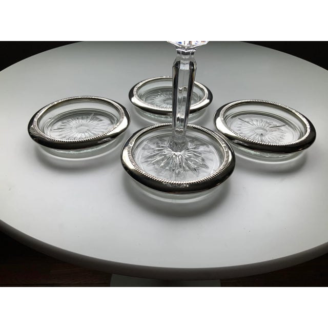 Hollywood Regency Sheridan Silverplated 4 Piece Coaster Set For Sale - Image 3 of 6