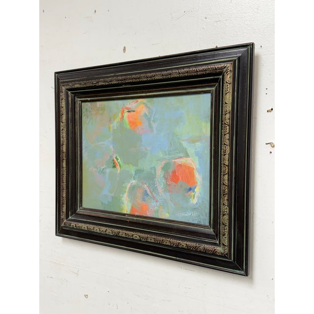 Abstract Vintage Abstract Oil Painting of Flowers, Framed For Sale - Image 3 of 12