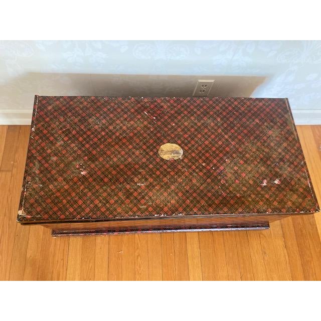 Rustic European 19th C. Antique Scottish Tartanware Trunk For Sale - Image 3 of 11