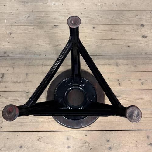 Black Stool with Dark Wooden Seat from Rowac, 1940s For Sale - Image 9 of 14