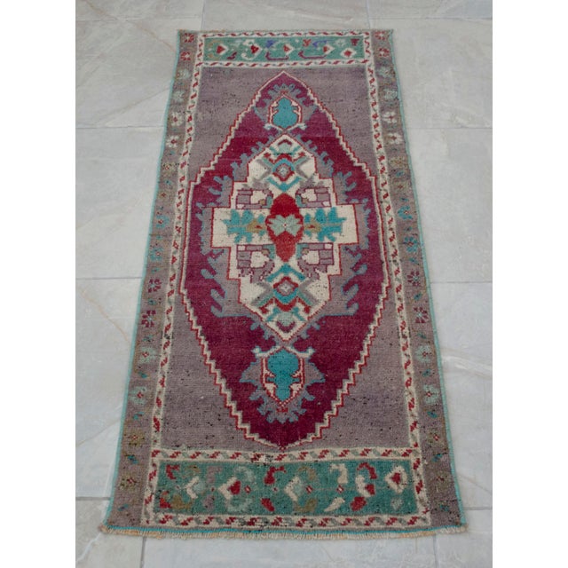 1970s Vintage Hand Knotted Small Rug For Sale - Image 14 of 14