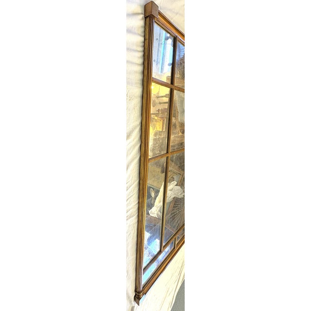 Bernhardt Vintage Bernhardt Large Paneled Gold Painted Wood Frame and Silver Leaf Mirror For Sale - Image 4 of 16
