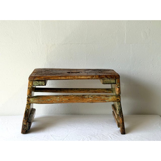 Wood Antique Rustic Wooden Bench, 1890s For Sale - Image 7 of 16