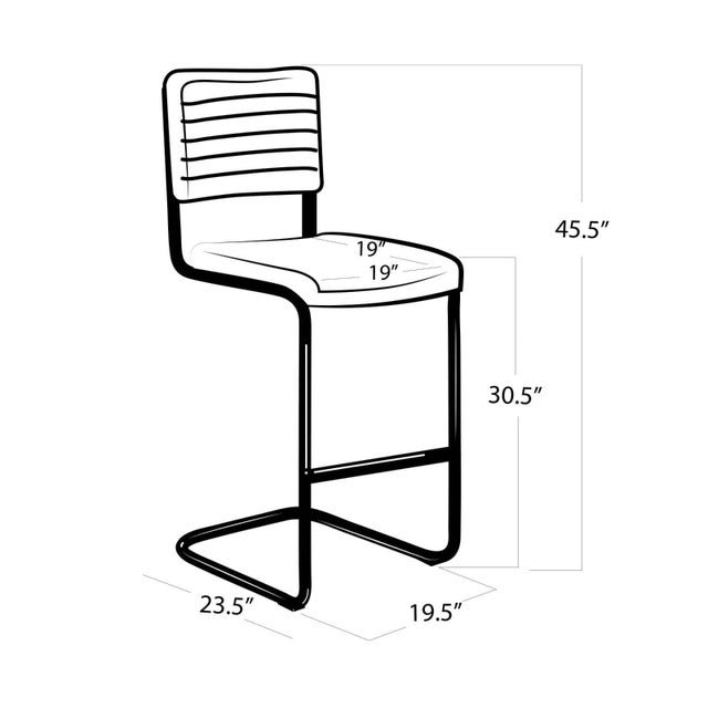 Metal Regina Andrew Dylan Leather Bar Stool, Ebony - Set of 2 For Sale - Image 7 of 8