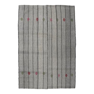 Gray Vintage Turkish Modern Kilim - 6`9″ X 9`8″ For Sale