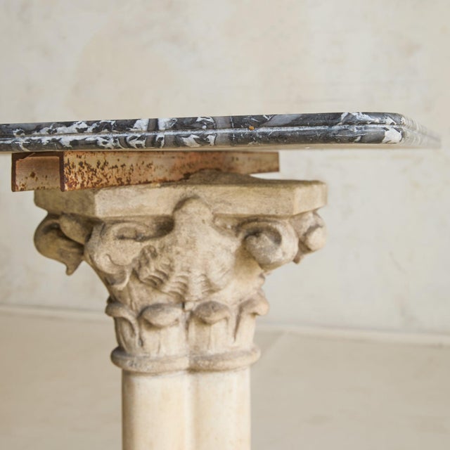 Beige French Neoclassical Dolphin Console with Marble Top, 1940s For Sale - Image 8 of 11