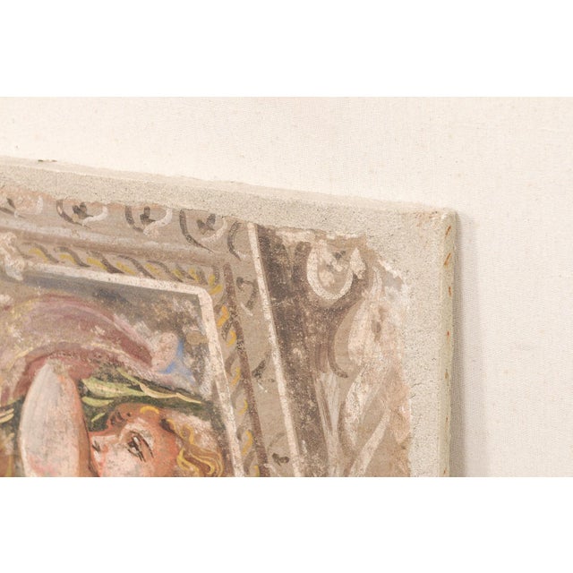 Mid 20th Century Italian La Signora & Putti Fresco Painting For Sale - Image 12 of 12
