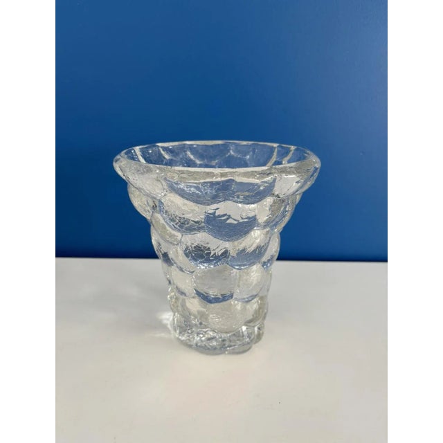 Honeycomb Crystal Vase by P. Davesn, France For Sale - Image 4 of 6