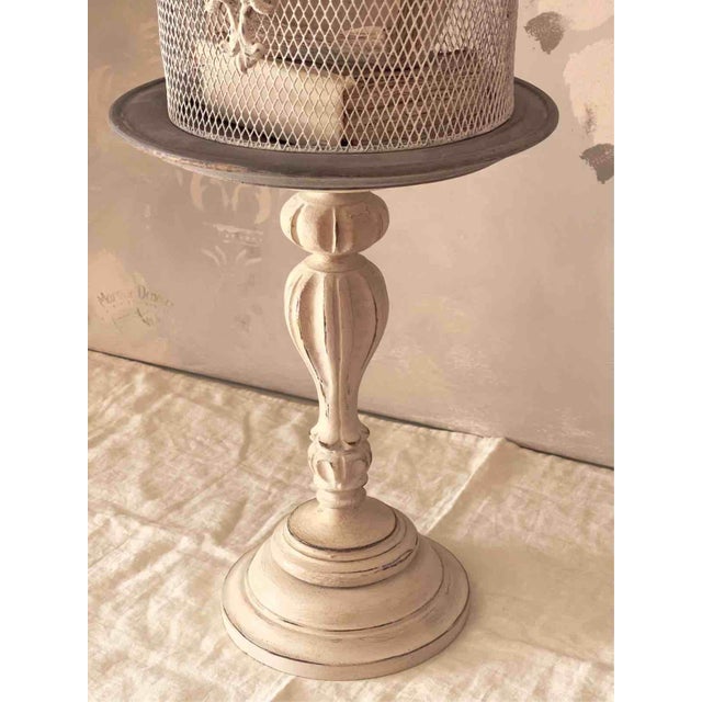 Large Decorative Cloche with Wooden Base and Wire Mesh Dome, 2010s For Sale - Image 10 of 12