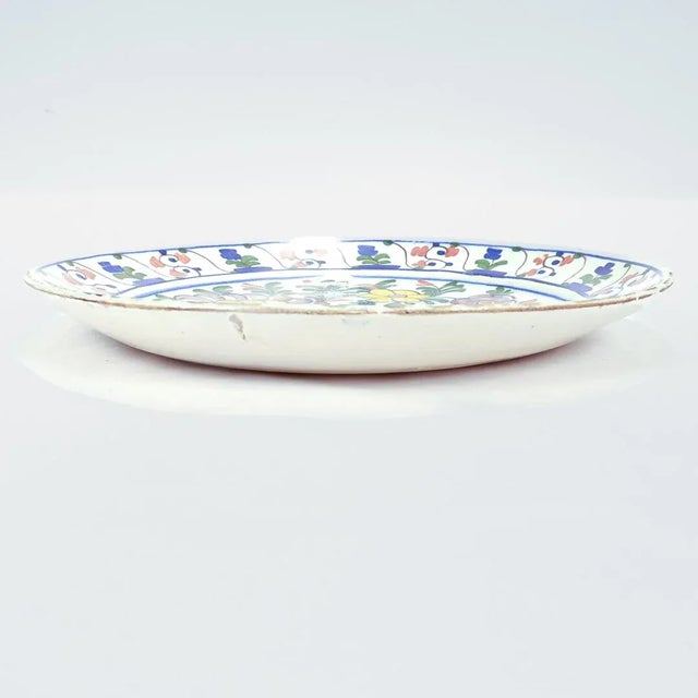 Late 18th Century Antique 18th Century De Klaauw Dutch Delft Pottery Floral Plate For Sale - Image 5 of 10