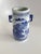 Ceramic Vintage Blue & White Chinoiserie Landscape Amphora Vase With Double Handles, Mid-Century For Sale - Image 7 of 11