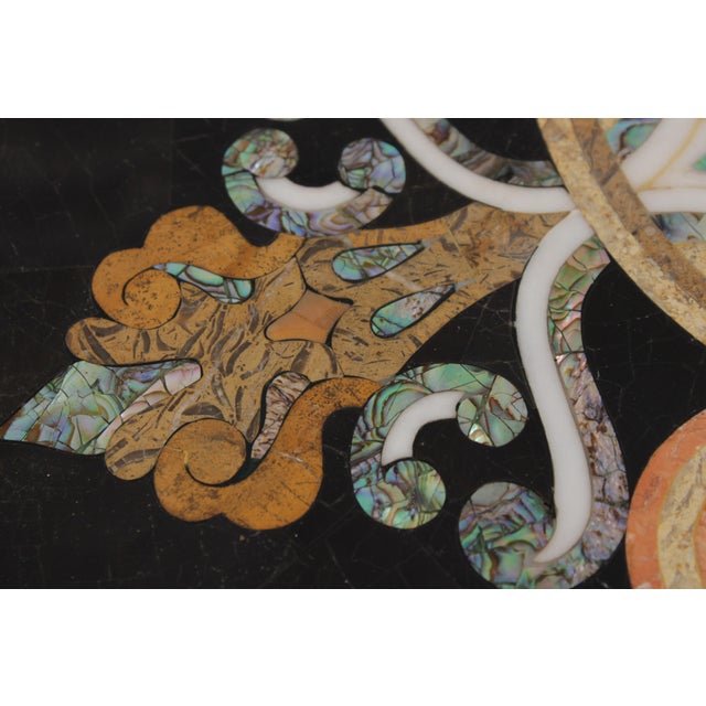 Stone Italian Style Pietra Dura Inlaid Marble Top Center Table For Sale - Image 7 of 16