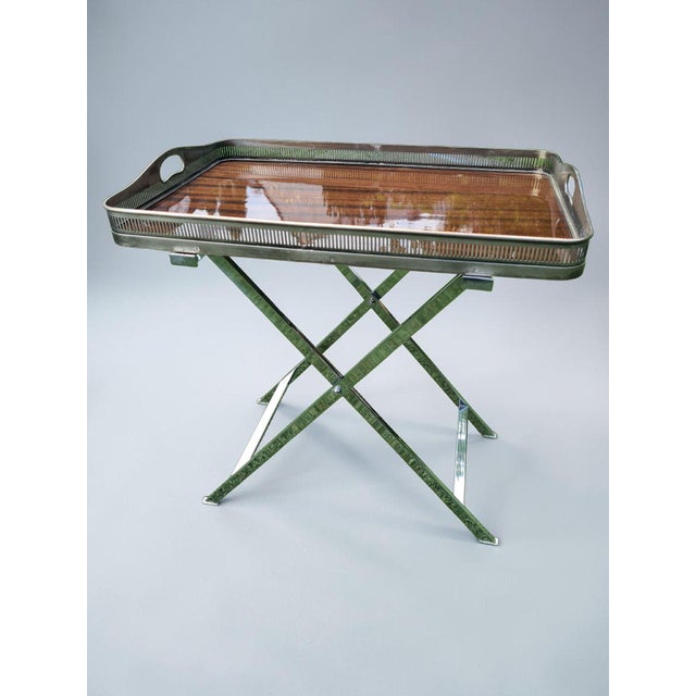 Vintage Folding Side Table with Removable Tray, 1970s For Sale - Image 6 of 10