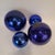 1930s Late 19th Century Indigo Blue Spheres in Eglomisé Glass, France, 1930s, Set of 4 For Sale - Image 5 of 18