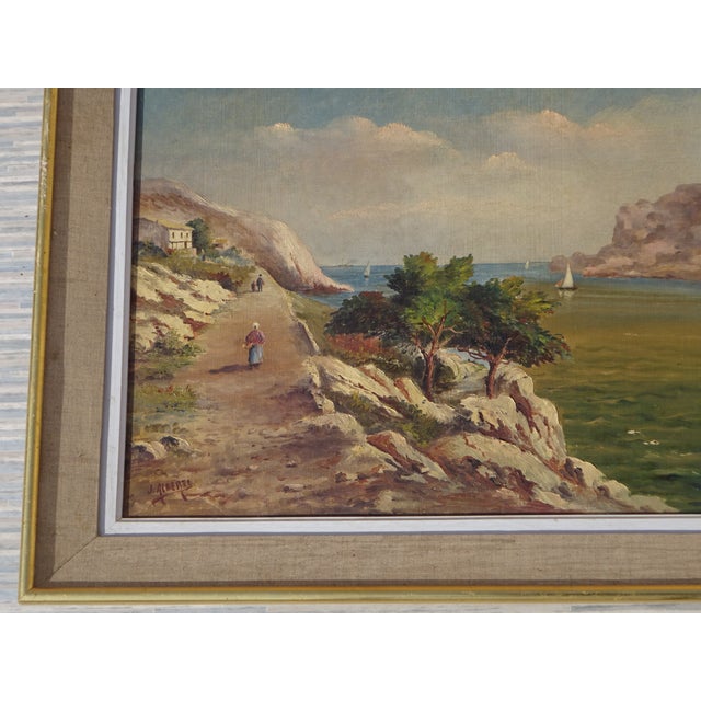 Alberti, Mediterranean Landscape, 1850, Oil on Canvas, Framed For Sale - Image 3 of 15