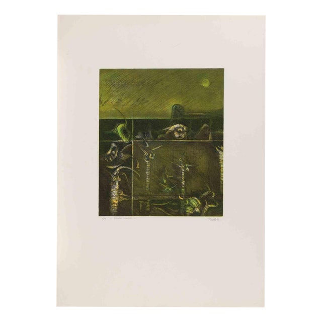 Armando Tantillo, Enchanted Garden, Etching, 1974 For Sale