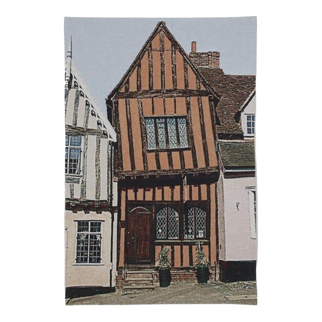 Lavenham Crooked House Loom Woven Tapestry - 96 X 65 Cm (3'2" X 2'2") - Requires Rod Size 2 For Sale