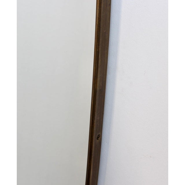 Vintage Italian Wall Mirror with Brass Frame by Gio Ponti, 1960s For Sale - Image 9 of 13