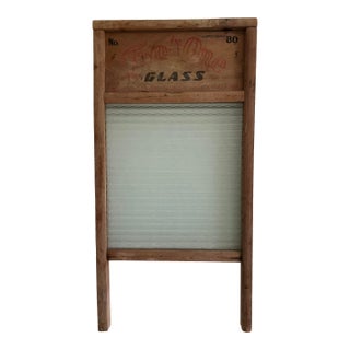 Antique “Five in One” Glass Washboard – Early 20th Century Laundry Scrub Board For Sale