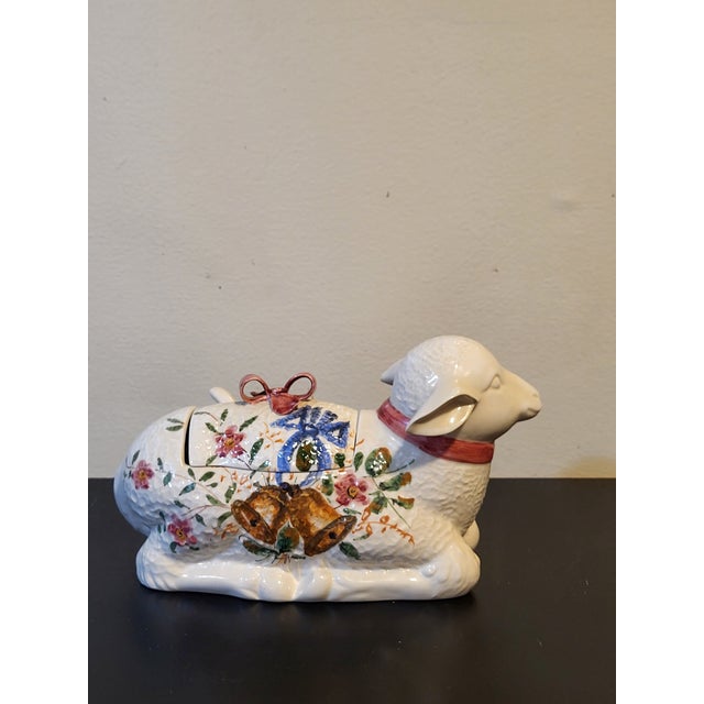 White 1970s Italian Ceramic Lamb Tureen For Sale - Image 8 of 18