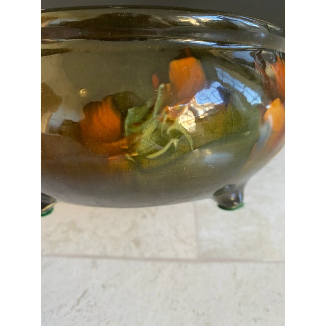 Vintage McCoy Mid-Century Chocolate Brown and Bronze Glaze Footed Bowl For Sale - Image 4 of 9