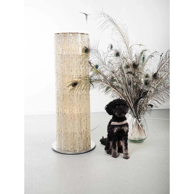 Tronchi floor lamp Italian from the 70s by Kalmar, with “ice” shades. This spectacular lamp has 72 cylindrical acrylic...