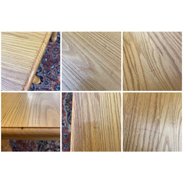 Tan Vintage American Made Traditional Solid Oak Child's Table For Sale - Image 8 of 9