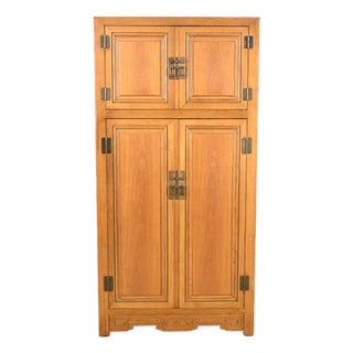 Baker Furniture Asian-Inspired Hollywood Regency Wardrobe Dresser For Sale