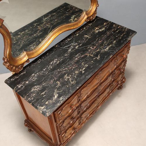 Baroque Style Chest of Drawers in Walnut For Sale - Image 9 of 12