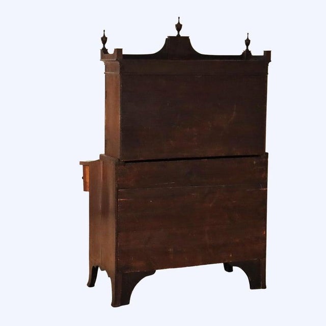Diminuative Antique Federal Hepplewhite Mahogany & Inlay Secretary C1830 For Sale - Image 11 of 18