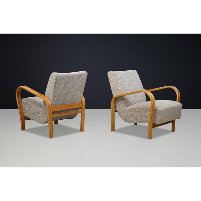 Wood Bentwood Chairs by Karel Koželka & Antonín Kropáček, Czechoslovakia, 1940s, Set of 2 For Sale - Image 7 of 17