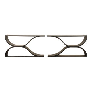 Elk Home Post Modern Pair of 'Pin Hollow' Console Tables For Sale