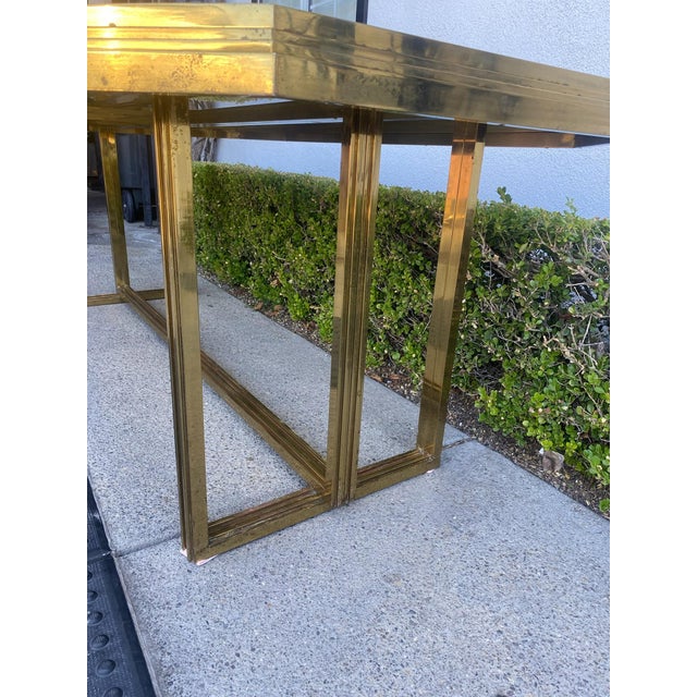 Vintage Brass and Glass Dining Table For Sale - Image 14 of 17