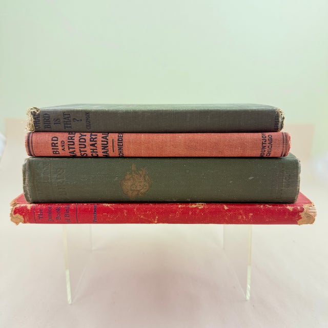 A set of four antique cloth bound Bird and Nature Study Books dating from 1909 to 1935. A nice addition to a home library...
