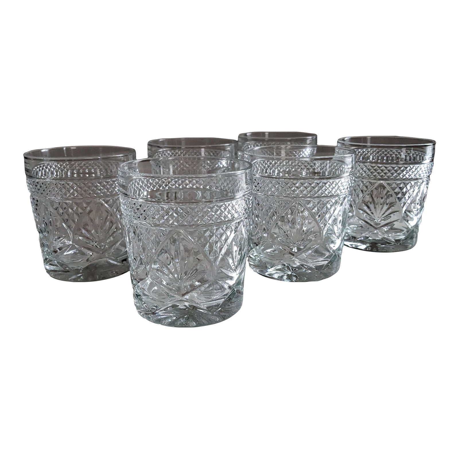Vintage Old Fashioned Low Ball Cocktail Glasses by Cristal d'Arques