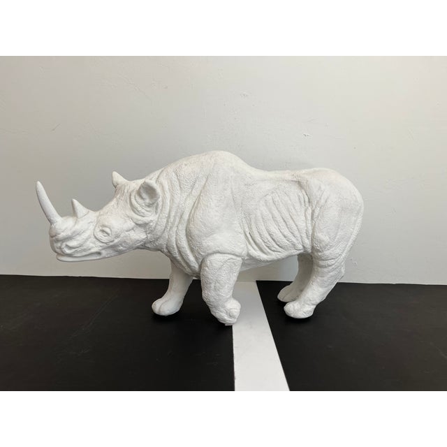 Mid 20th Century Plaster Rhinoceros Sculpture, C1970 For Sale - Image 5 of 12