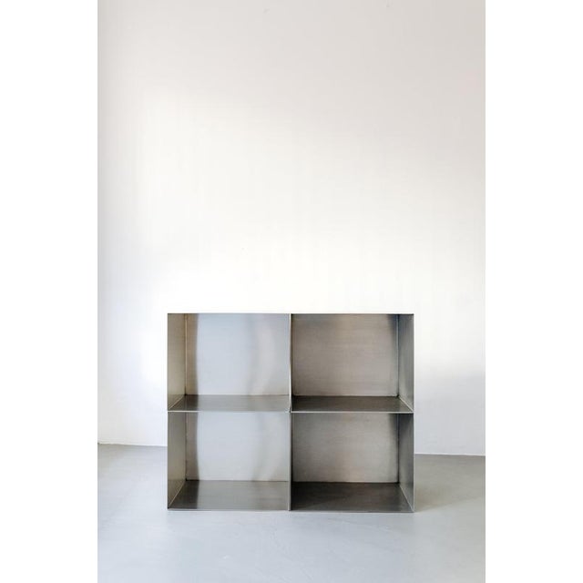 Sonar Cube Multifunction Furniture in Brushed Stainless Steel by Form & Eisen For Sale - Image 16 of 18