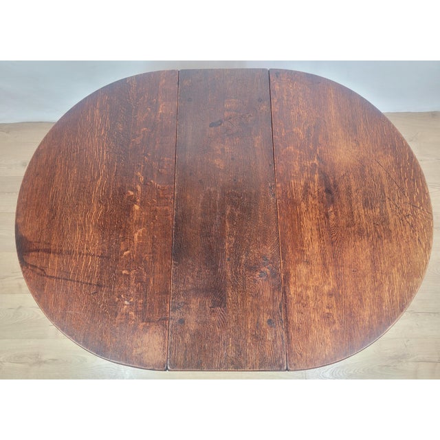 Early 20th Century Oak Drop Leaf Gateleg Dining Table For Sale - Image 6 of 16