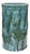 Vintage Distressed Marks Turquoise Green Lotus Fishes Ceramic Holder For Sale