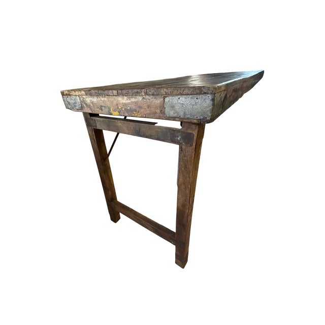 Vintage Rustic Reclaimed Wood Indian Wedding Banquet Table For Sale - Image 4 of 9